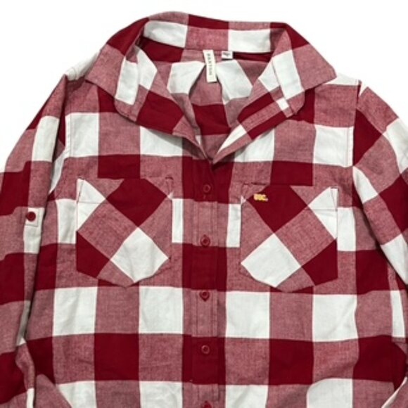 USC Red Plaid Paxton Long Sleeve Flannel Shirt Size Small - Picture 10 of 14